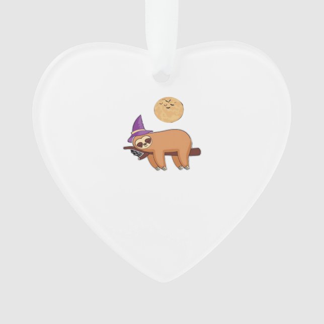 Halloween Witch Sloth Premium T-Shirt Ornament (Front)
