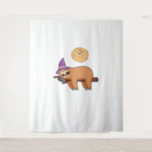 Halloween Witch Sloth Premium T-Shirt Tapestry