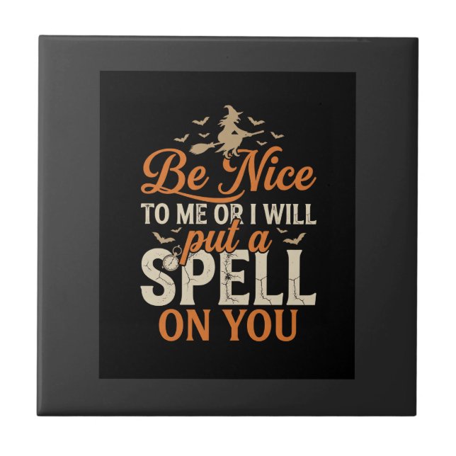 Halloween Witch Spell Graphic_1 Ceramic Tile (Front)