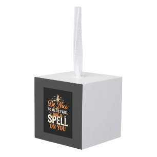 Halloween Witch Spell Graphic_1 Cube Ornament