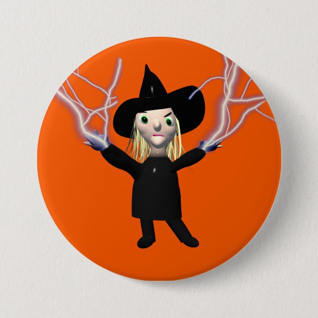 Halloween Witch Spell Pinback Button (Front)
