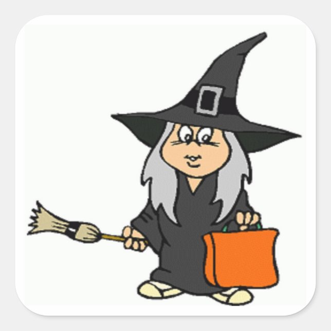 HALLOWEEN WITCH SQUARE STICKER (Front)