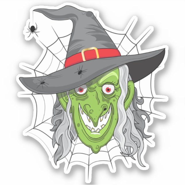 Halloween Witch Sticker (Front)