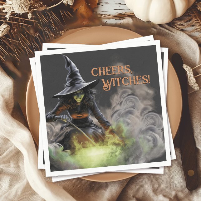 Halloween Witch Stirring Cauldron Napkins (Creator Uploaded)