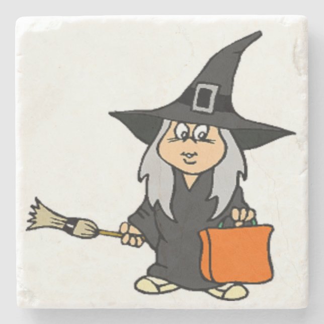 HALLOWEEN WITCH STONE COASTER (Front)