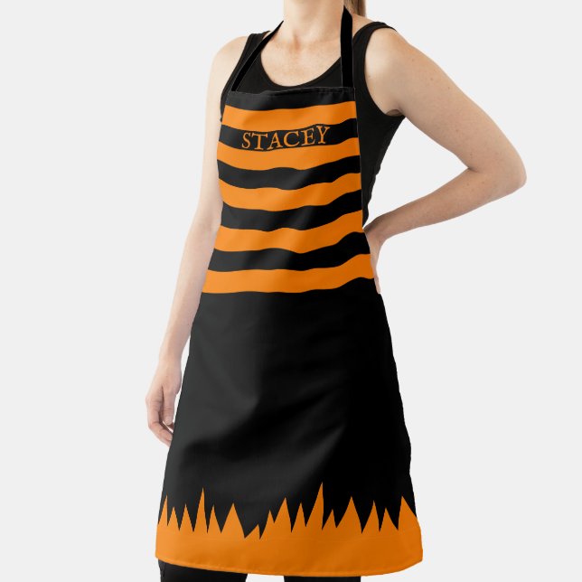 Halloween Witch Stripes Apron (Insitu)