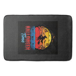 Halloween Witch Sunset Vector Bath Mat