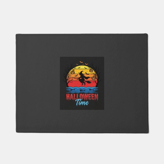 Halloween Witch Sunset Vector Doormat (Front)