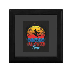 Halloween Witch Sunset Vector Gift Box