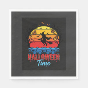 Halloween Witch Sunset Vector Napkins