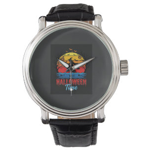 Halloween Witch Sunset Vector Watch