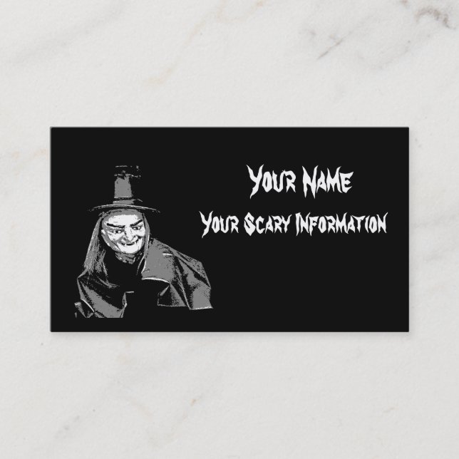 Halloween witch themed business and calling card (Front)
