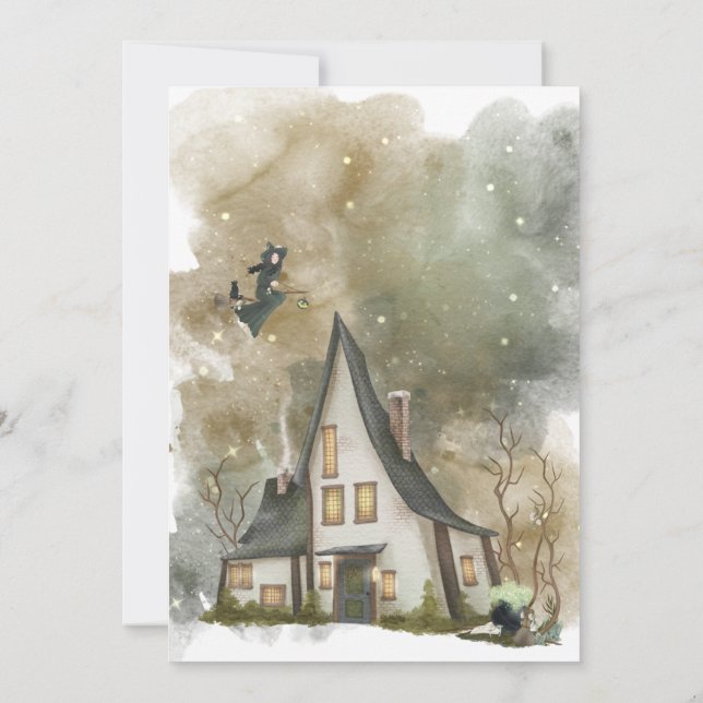 Halloween Witch Themed Party Invitation (Back)