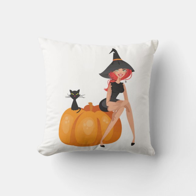 HALLOWEEN WITCH THROW PILLOW (Front)