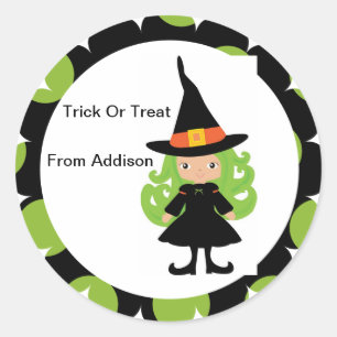 Halloween Witch Treat Bag Sticker Personalized