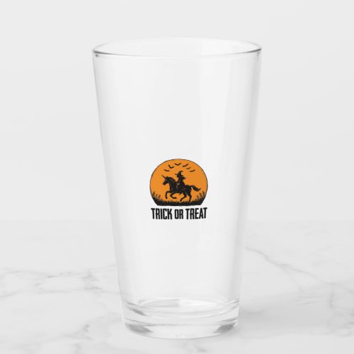 Halloween Witch Trick Or Treat Vintage Moon_1 Glass