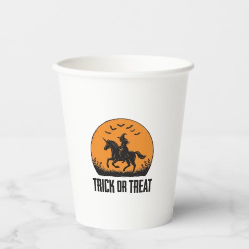 Halloween Witch Trick Or Treat Vintage Moon_1 Paper Cups
