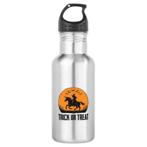 Halloween Witch Trick Or Treat Vintage Moon_1 Stainless Steel Water Bottle