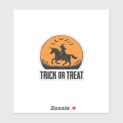 Halloween Witch Trick Or Treat Vintage Moon_1 Sticker
