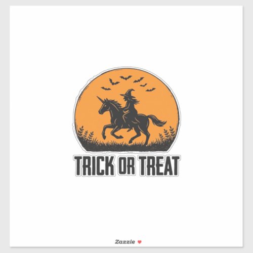 Halloween Witch Trick Or Treat Vintage Moon_1 Sticker