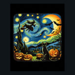Halloween Witch Van Gogh Starry Night Black Cat Pu Poster<br><div class="desc">Halloween Witch Van Gogh Starry Night Black Cat Pumpkin Bats</div>