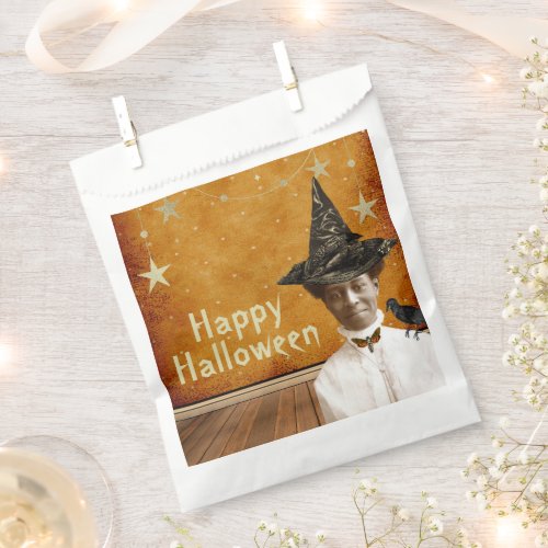 Halloween Witch Vintage Photo Favor Bag