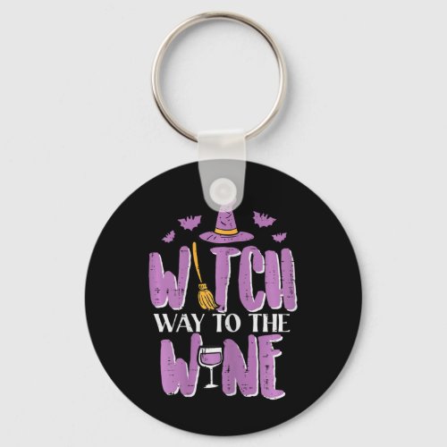 Halloween Witch Way To Funny Pun Costume Party Mom Keychain