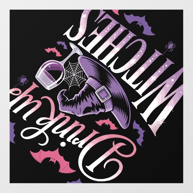 Halloween Witch Wine � Drink Up Wall Decal (Front)