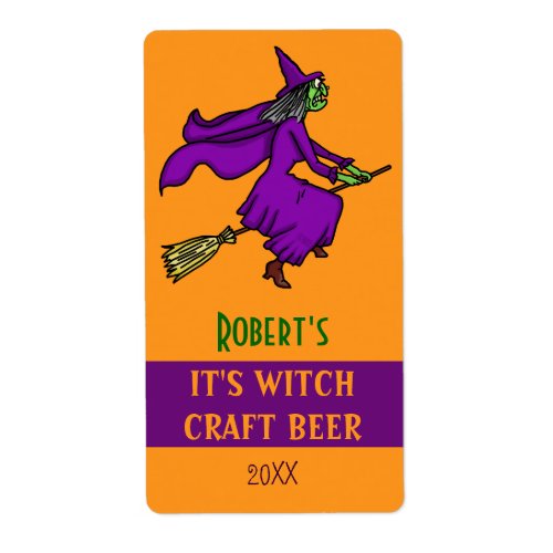 Halloween Witch Witches Craft Beer Bottle Brewing Label