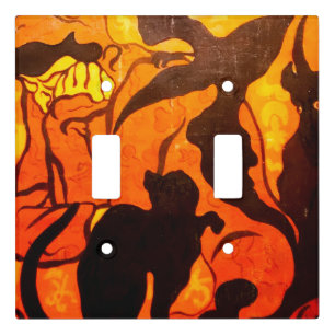 Halloween Witch with a Black Cat Light Switch Cover