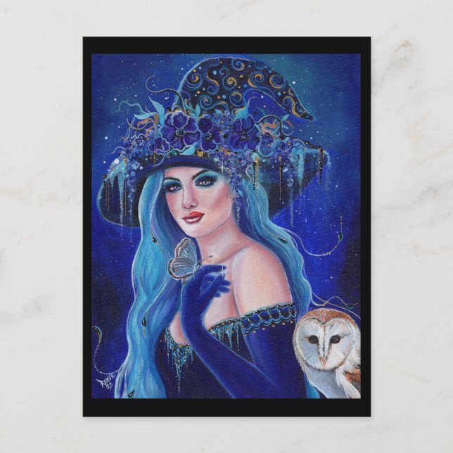 Halloween witch with butterflies by Renee Lavoie Postcard (Front)