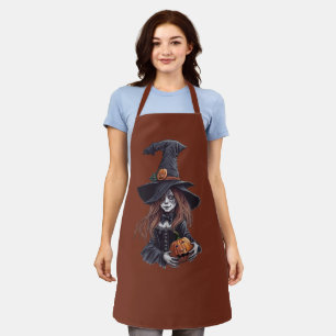 Halloween Witch with Pumpkin -  Apron