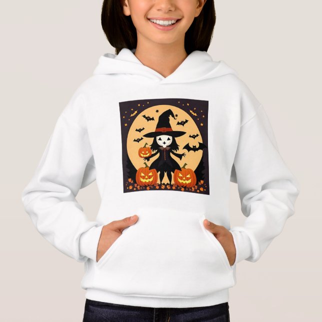 Halloween Witch with Pumpkins Hoodie (Front)