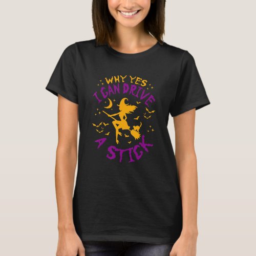 Halloween Witch Womens Drive Stick Witches Broom H T_Shirt