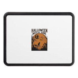 Halloween Witch Zone Black Cat Graveyard Bats Moon Hitch Cover