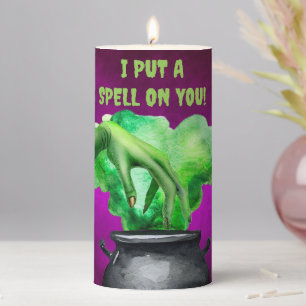 Halloween Witchcraft I Put A Spell On You Pillar Candle