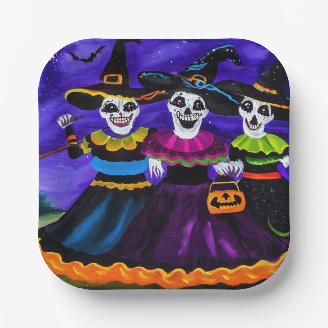 Halloween - Witches 2 Paper Plates (Front)