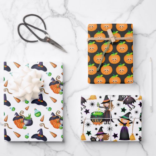Halloween Witches And Stuff Wrapping Paper Sheets