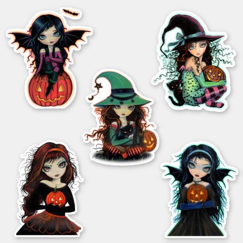 Halloween Witches and Vampires Big Eye Cuties Sticker