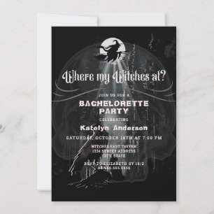 Halloween Witches Bachelorette Party Invitation