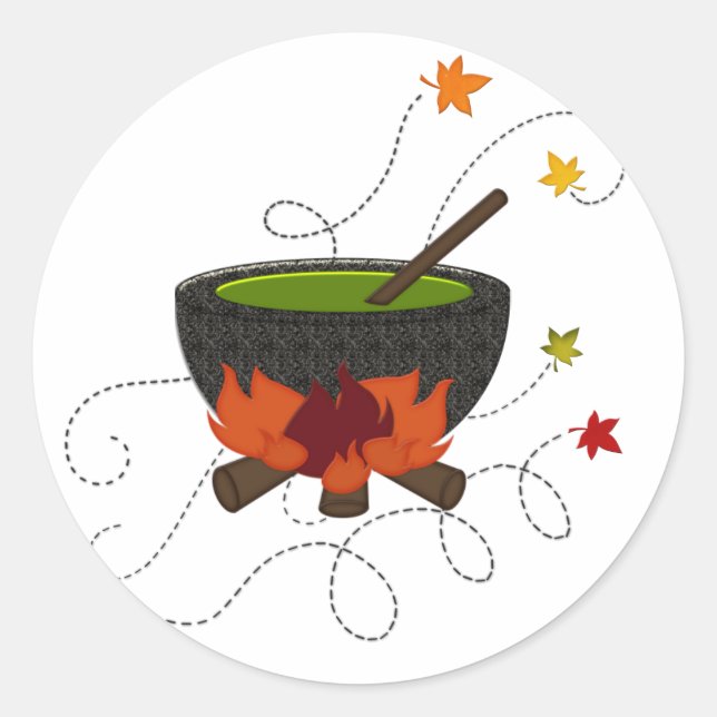 Halloween Witches Brew Classic Round Sticker (Front)