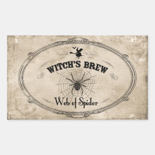 Halloween Witches Brew Ingredient - Web of Spider Rectangular Sticker
