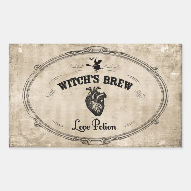 Halloween Witches Brew - Love Potion Rectangular Sticker | Zazzle