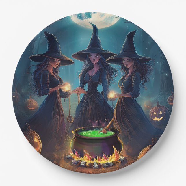 Halloween Witches Brew Paper Plates (Front)