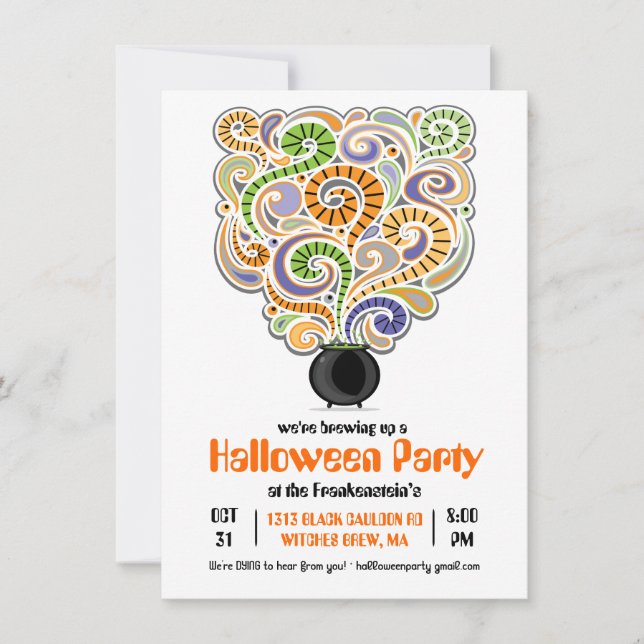 Halloween Witches Brew Party Invitation I (Front)