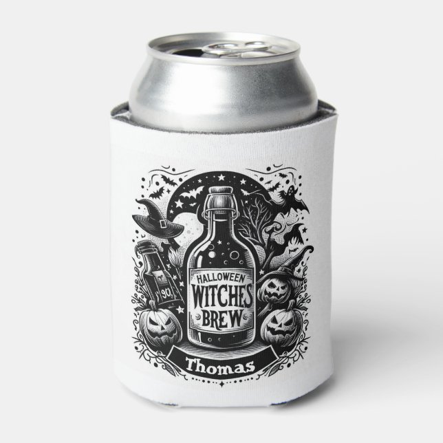 Halloween Witches Brew Personalized  Can Cooler (Can Front)