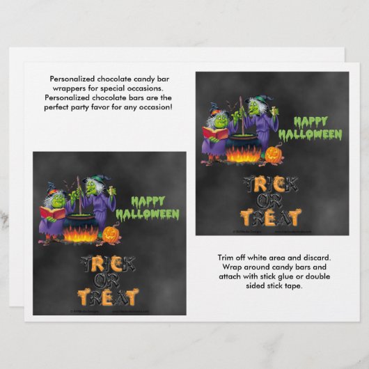 Halloween Witches Candybar Wrappers (Front/Back)