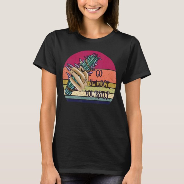 Halloween Witches Coven Go Smudge Yourself Retro C T-Shirt (Front)