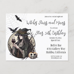 Halloween Witches' Elixirs and Mixers Postcard