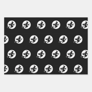 Halloween Witches, Fall Pumpkins, Autumn Geometric Wrapping Paper Sheets